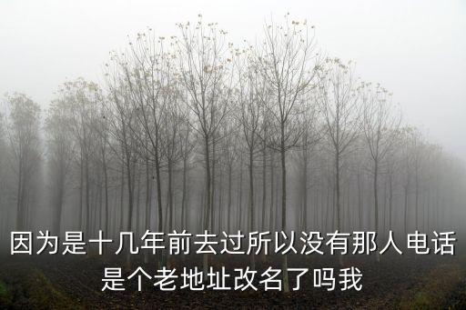 因为是十几年前去过所以没有那人电话是个老地址改名了吗我