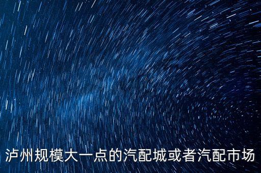 泸州规模大一点的汽配城或者汽配市场