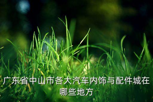 广东省中山市各大汽车内饰与配件城在哪些地方