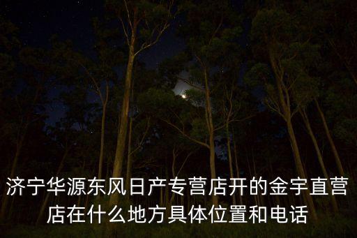 济宁华源东风日产专营店开的金宇直营店在什么地方具体位置和电话