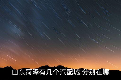 山东菏泽有几个汽配城 分别在哪