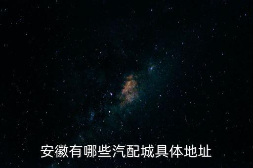安徽仁毅汽配二店地址，安徽有哪些汽配城具体地址