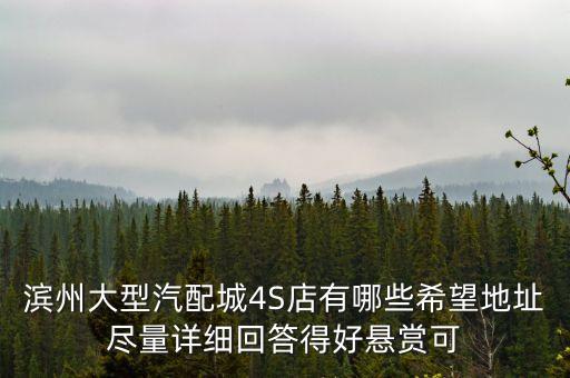 滨州大型汽配城4S店有哪些希望地址尽量详细回答得好悬赏可