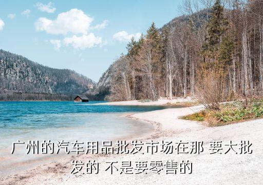 金贵村 汽配城地址查询，广州的汽车用品批发市场在那 要大批发的 不是要零售的