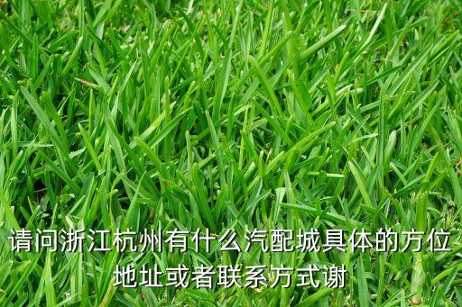 请问浙江杭州有什么汽配城具体的方位地址或者联系方式谢