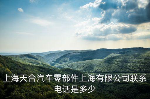 上海天合汽车零部件上海有限公司联系电话是多少