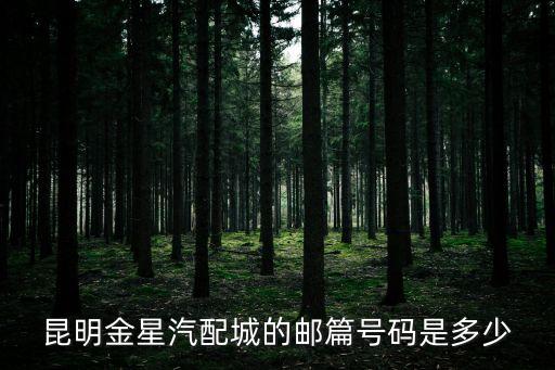 昆明金星汽配城的邮篇号码是多少