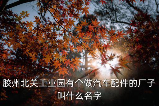 胶州北关工业园有个做汽车配件的厂子叫什么名字