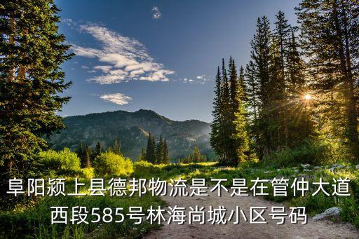 阜阳颍上县德邦物流是不是在管仲大道西段585号林海尚城小区号码