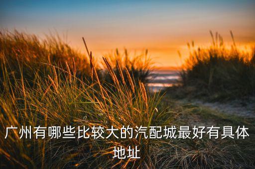 广州有哪些比较大的汽配城最好有具体地址