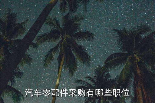 汽车零配件采购有哪些职位