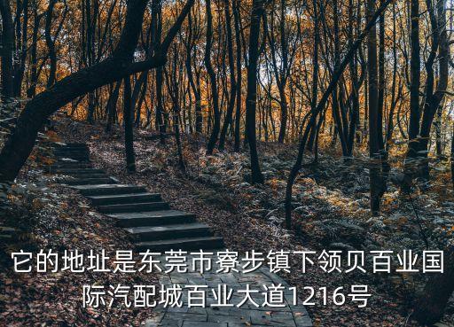 它的地址是东莞市寮步镇下领贝百业国际汽配城百业大道1216号