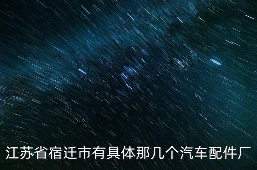 江苏省宿迁市有具体那几个汽车配件厂