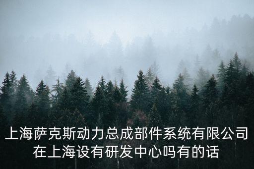 上海萨克斯动力总成部件系统有限公司在上海设有研发中心吗有的话