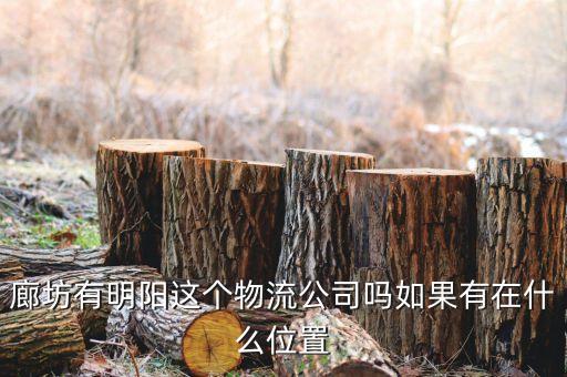 廊坊有明阳这个物流公司吗如果有在什么位置
